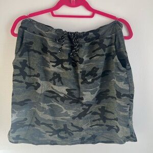 Camo Print Drawstring Skirt